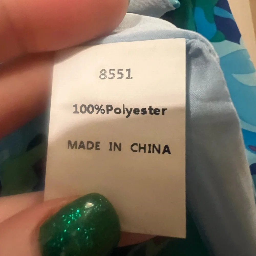 NWOT Blue Multicolor Floral Button Down 3/4 Puff Sleeve Easter Maxi Dress Small - Picture 12 of 12